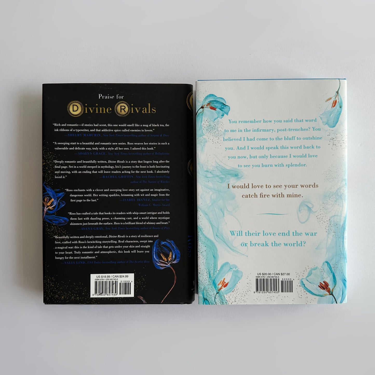 Divine Rivals & Ruthless Vows: Hand-Painted Edges US Hardback Set by Rebecca Ross