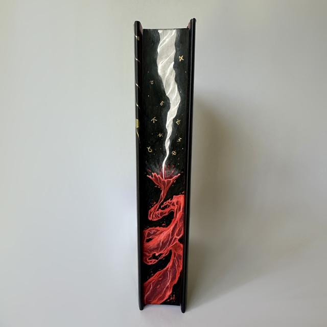 Blood Over Bright Haven Hand Painted Edges/Fore-Edge Book Painting | M. L. Wang | book lover bookish gift