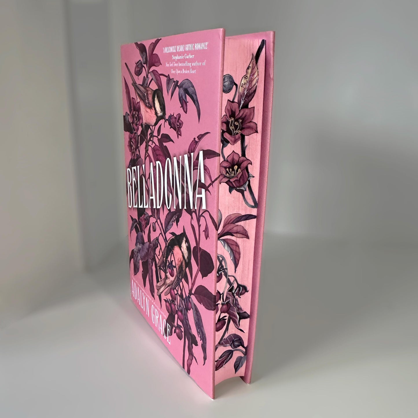 Hand Painted Belladonna Trilogy | Foxglove | Wisteria | Belladonna Vault | Fore-Edge Book Painting | Adalyn Grace | book lover bookish gift