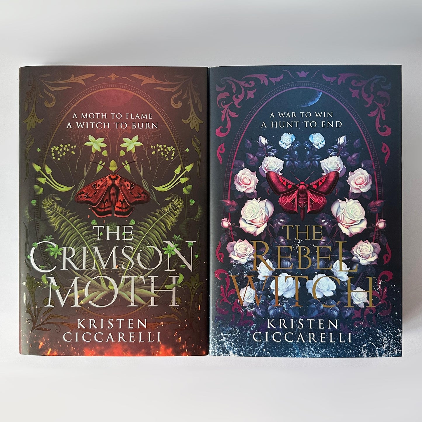Hand Painted Edges Book: Kristen Ciccarelli's The Crimson Moth Duology | bookish lover gift