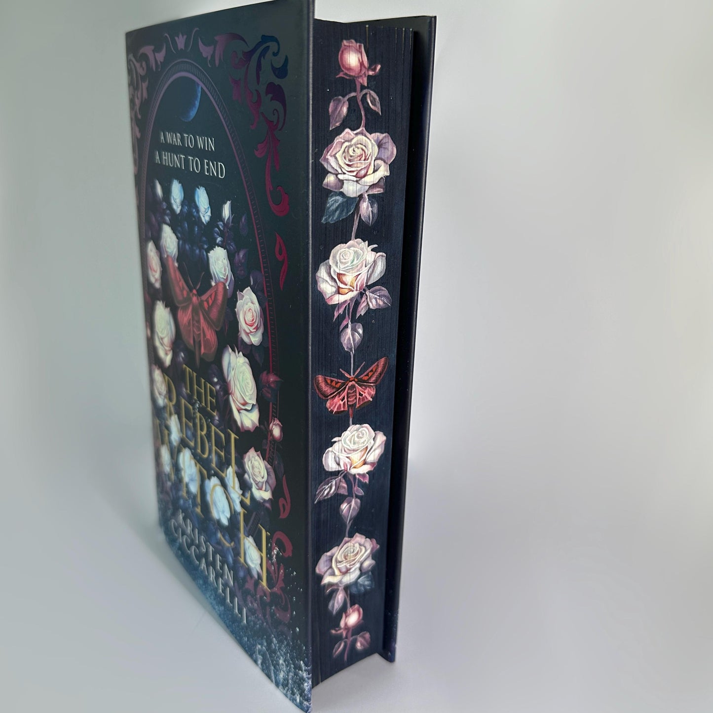 Hand Painted Edges Book: Kristen Ciccarelli's The Crimson Moth Duology | bookish lover gift