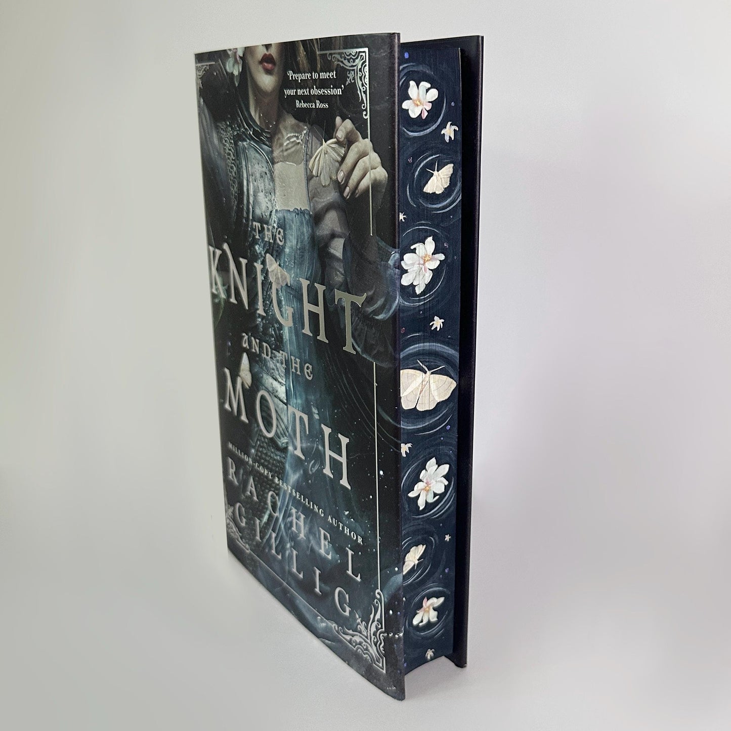 Hand Painted Edges Book: The Knight and the Moth by Rachel Gillig | bookish lover gift