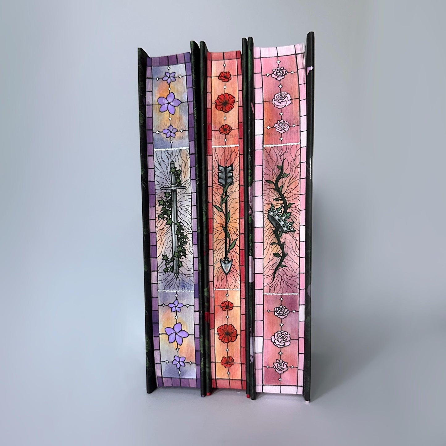 Hand Painted Powerless Trilogy: Collector's Edition Fore-Edge Book Set by Lauren Roberts