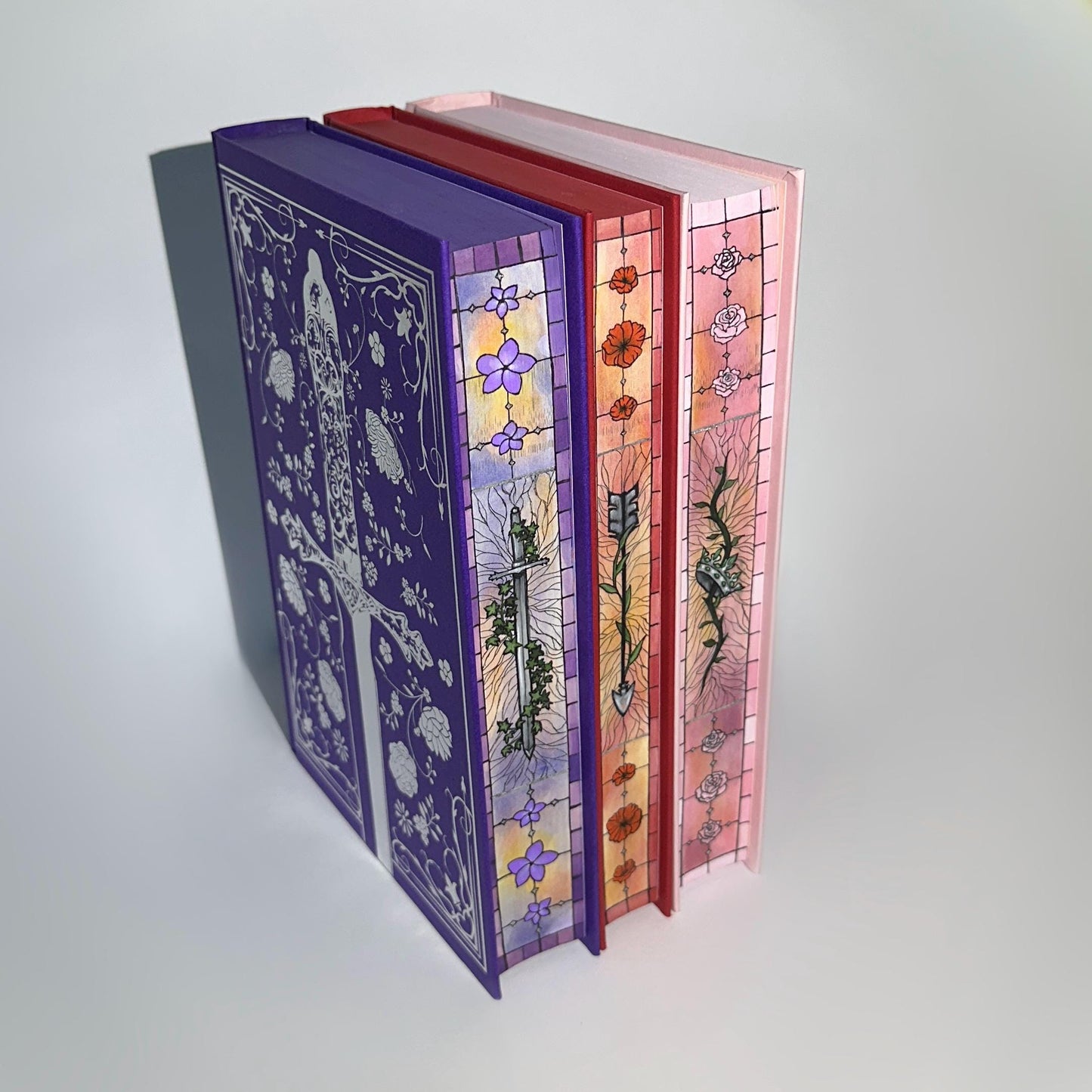 Hand Painted Powerless Trilogy: Collector's Edition Fore-Edge Book Set by Lauren Roberts