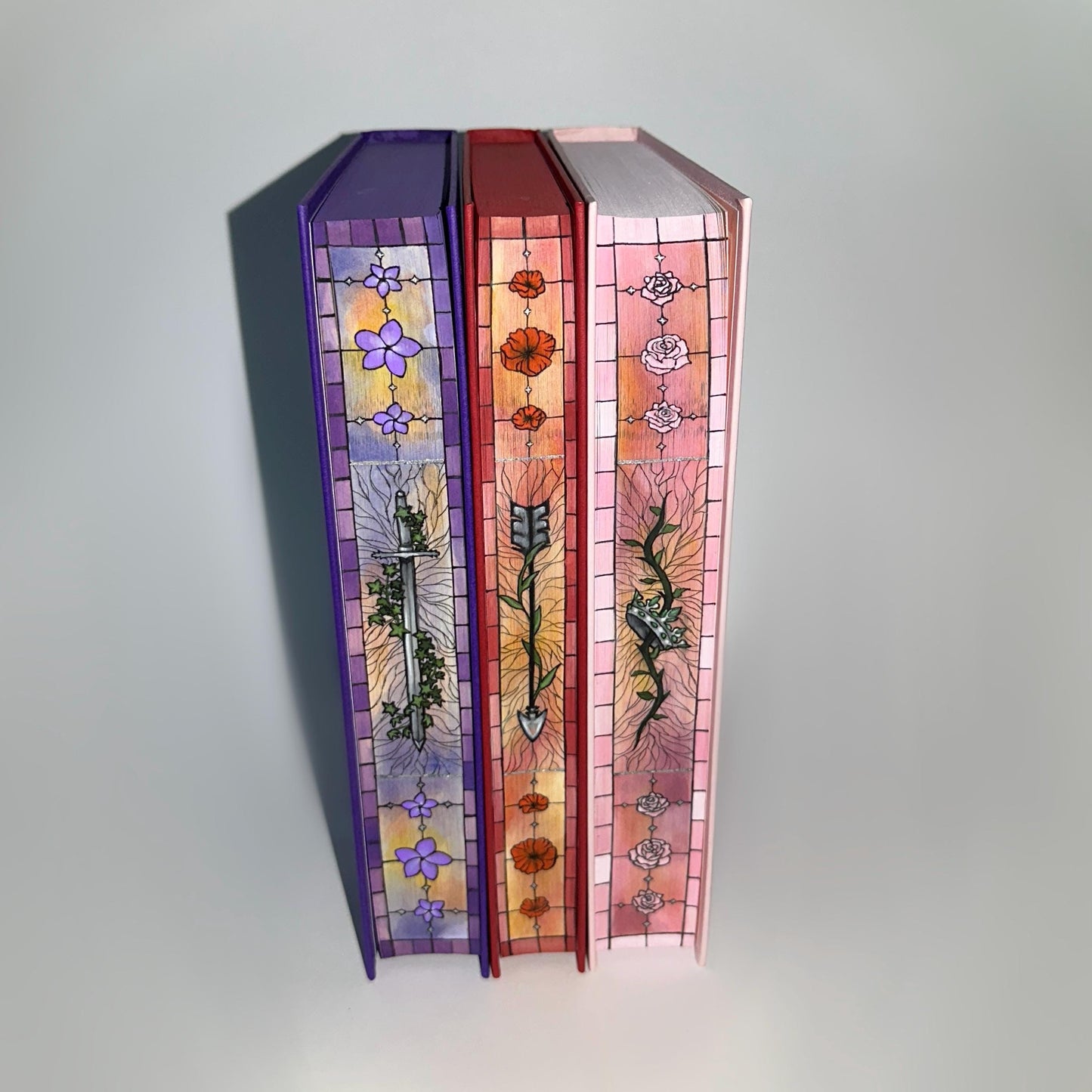 Hand Painted Powerless Trilogy: Collector's Edition Fore-Edge Book Set by Lauren Roberts