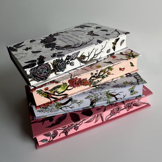 Hand Painted Belladonna Trilogy | Foxglove | Wisteria | Belladonna Vault | Fore-Edge Book Painting | Adalyn Grace | book lover bookish gift
