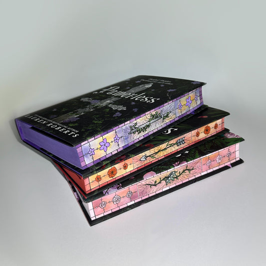 Hand Painted Powerless Trilogy: Collector's Edition Fore-Edge Book Set by Lauren Roberts